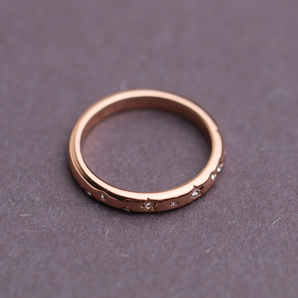 Mimco Crystal Paved Rose Gold Ring